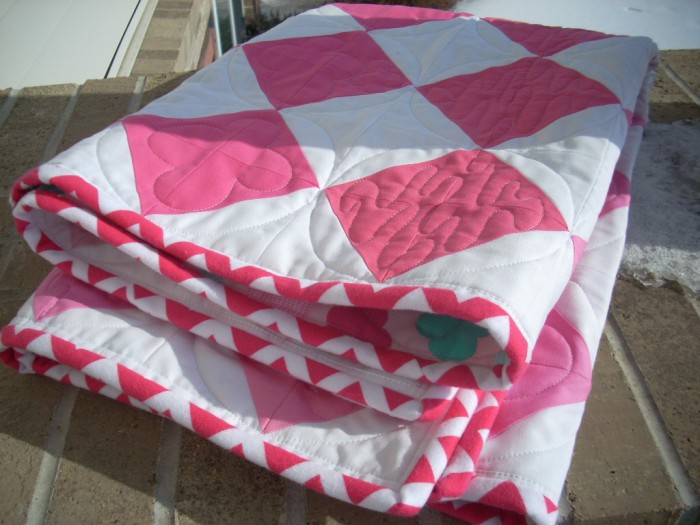 pink ombre quilt