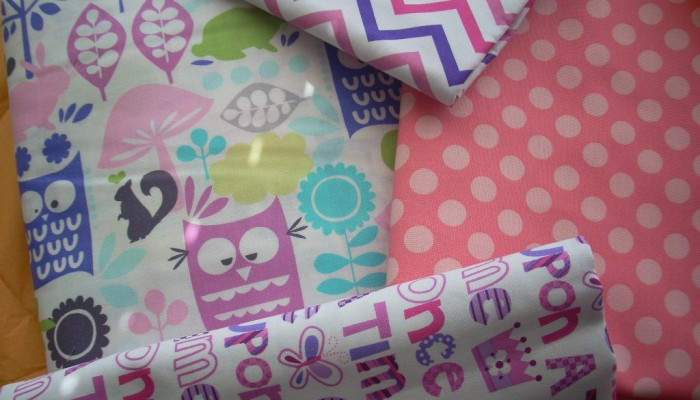 pink owl fabric