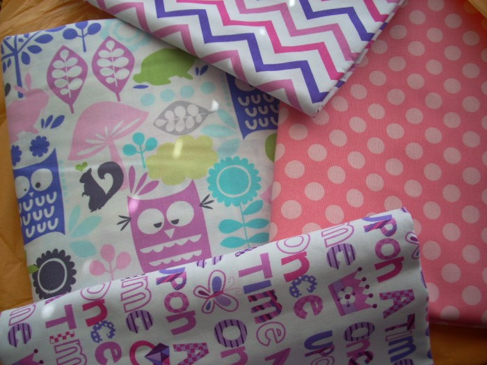 pink owl fabric