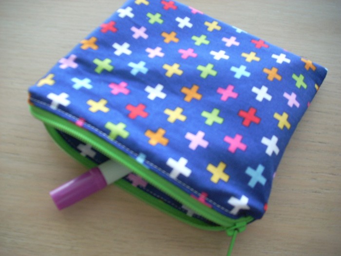 multi cross zippered pouch