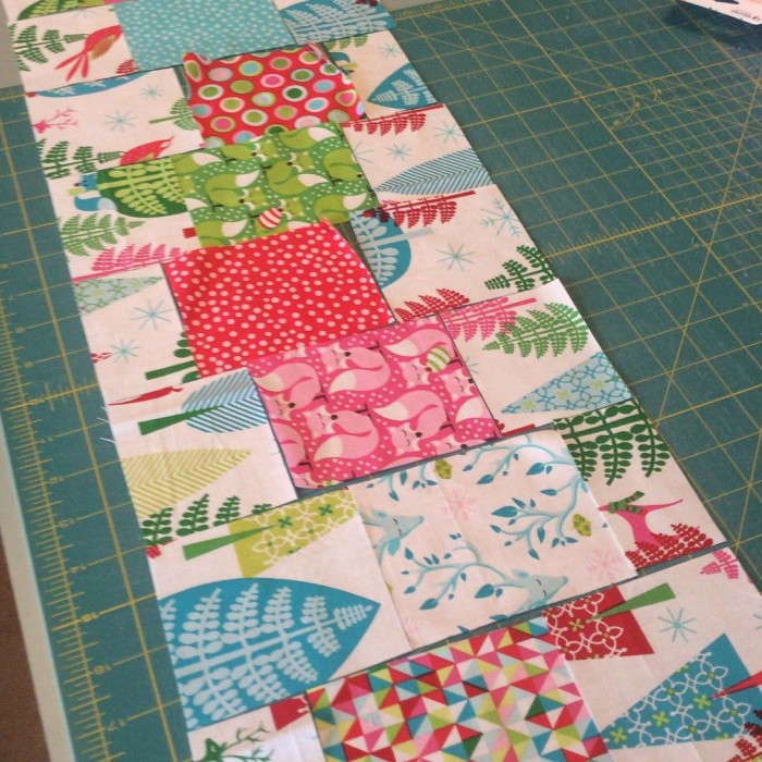 Laying out a #festiveforestfabric @tamarakatedesign table runner to sew up today - and you? Working on something fun? Happy Wednesday!