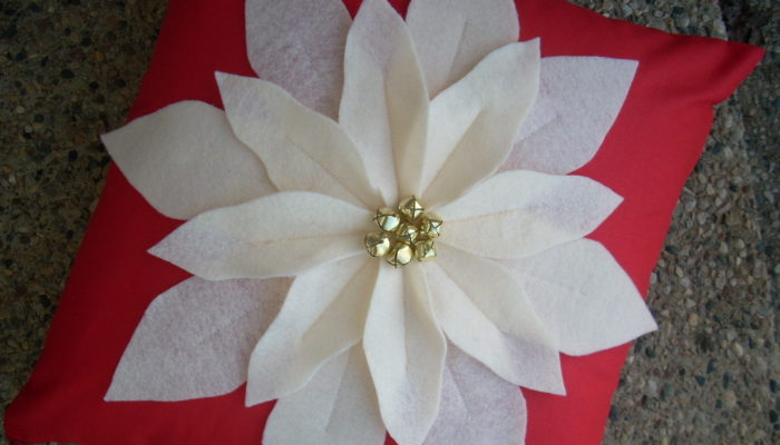 poinsettia pillow finish