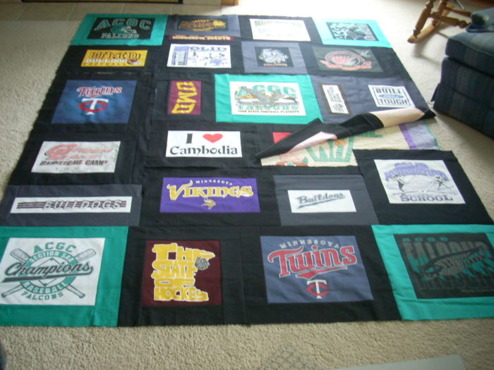 t-shirt quilt top finish