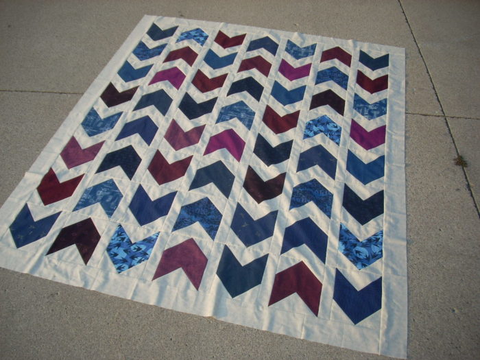 marine and burgundy arrow quilt top finish 