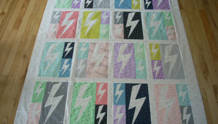 lightning crashes quilt top