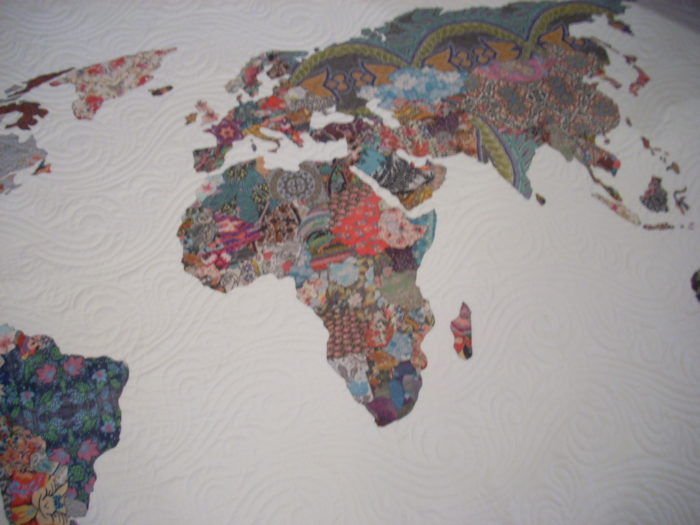 world map quilt