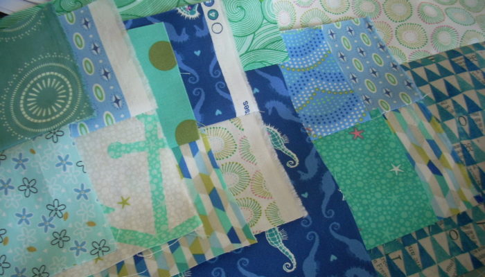 blue and green quilt project