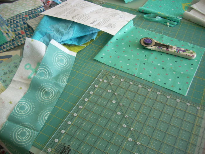 blue and green quilt project