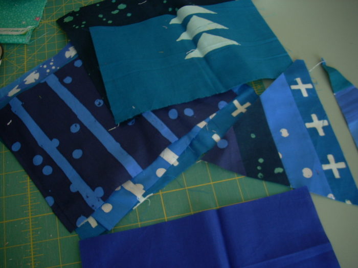 blue indigo sewing