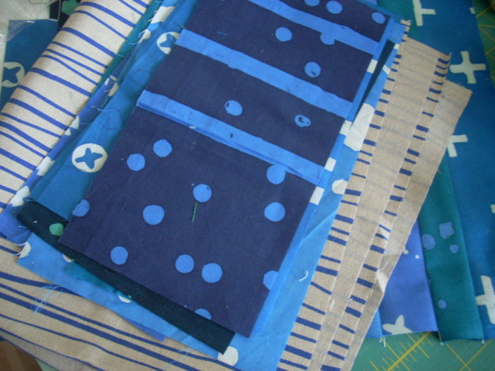 blue indigo sewing