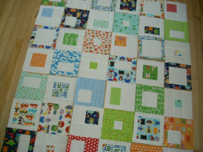 bright baby boy quilt top