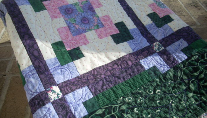 lavender pink floral quilt