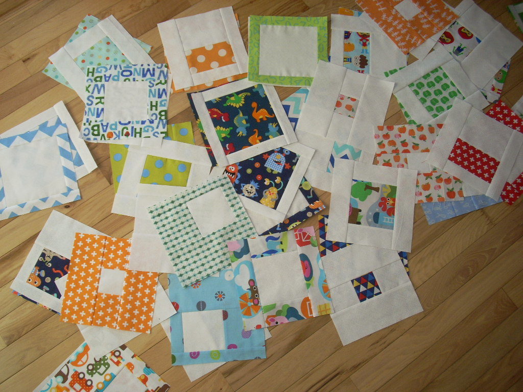 bright blocks turn into a quilt