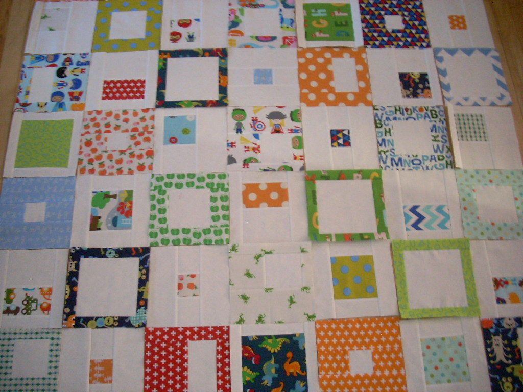 bright blocks into quilt top