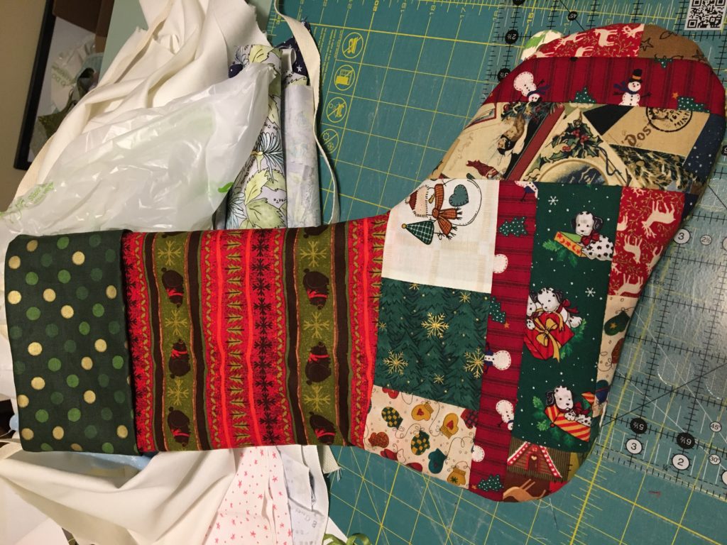 Christmas stocking sewing